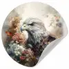 Arend - Adelaar - Vogel - Bloemen - Natuur Wandcirkel behangsticker klein -3d