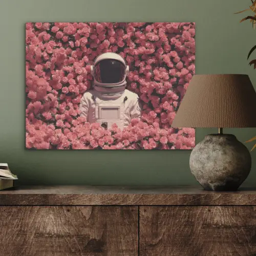 Bloemen - Roze - Astronaut PET vilt klein -sfeer2