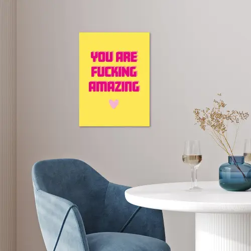 Geel - Valentijn - Tekst poster papier klein -sfeer3