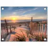 Strand - Zee - Duin - Zonsondergang - Landschap tuinposter los doek klein -3d