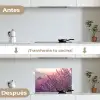 Lavendel - Paars - Zonlicht keuken achterwand spatscherm klein -voor_na_ES