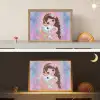 Meisje - Eenhoorn - Glitter Light Box met batterij (Wandlamp kind) middel -sfeer3_kind