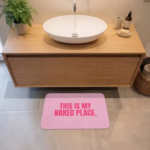 Tekst - Modern - Roze Badmat klein -sfeer1