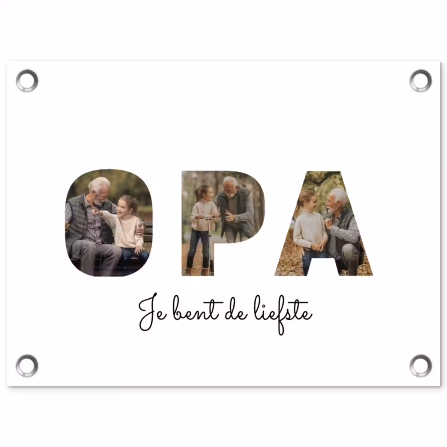 Gepersonaliseerde tuinposter - Opa - Lettercollage