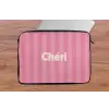 Gestreept - Roze - Chéri laptophoes neopreen klein -tafel