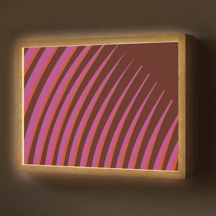 Lijnen - Rood - Beweging Light Box met batterij (Wandlamp) middel -z3d_website