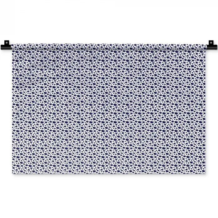 Oceaan - Bubbel - Blauw - Wit Wandkleed katoen klein 269 -zz3d