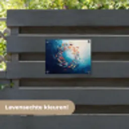 Zee - Vissen - Kleurrijk - Dynamisch tuinposter los doek klein -sfeer3