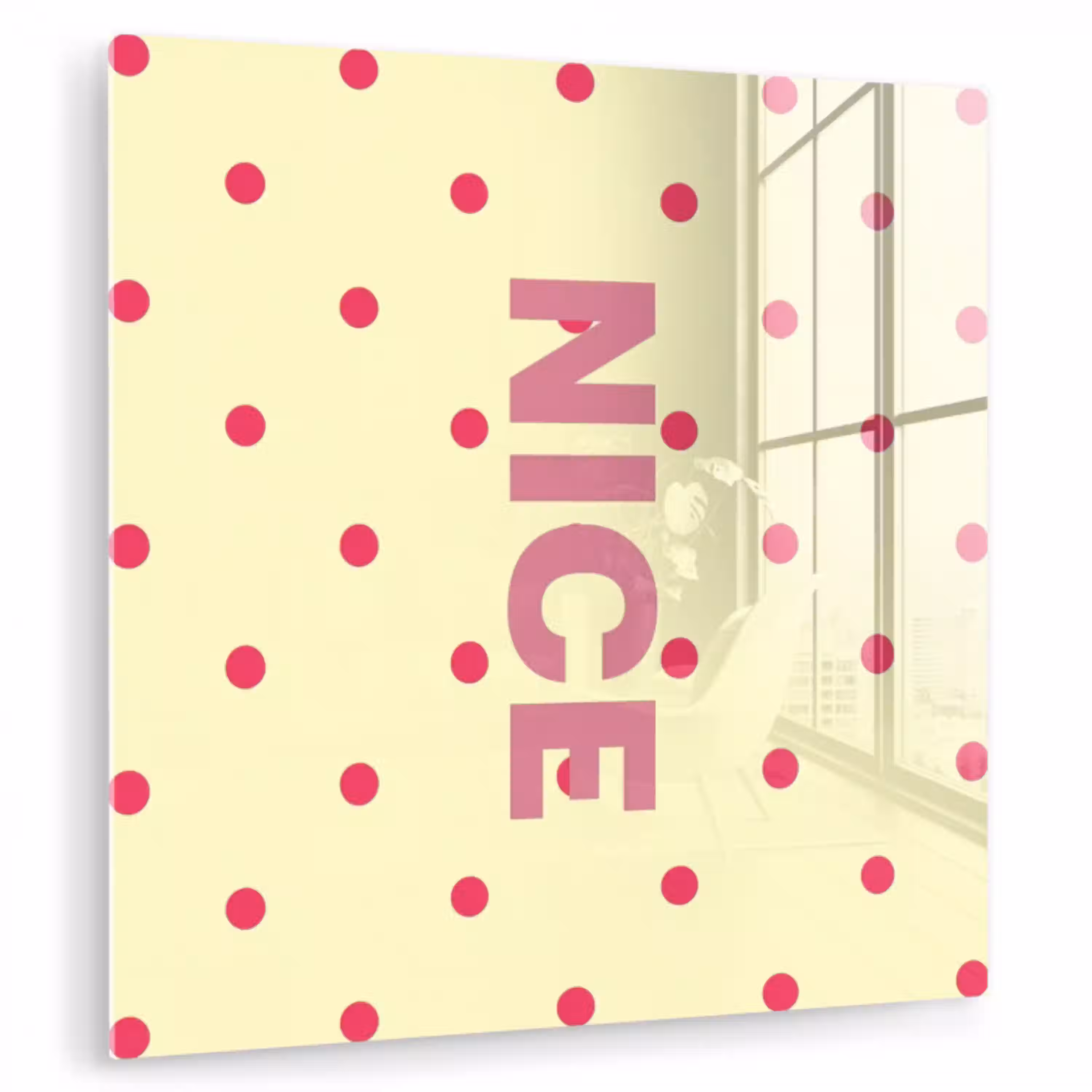 Nice - Stippen - Roze - Geel plexiglas 5mm klein -zzzproduct_nieuw
