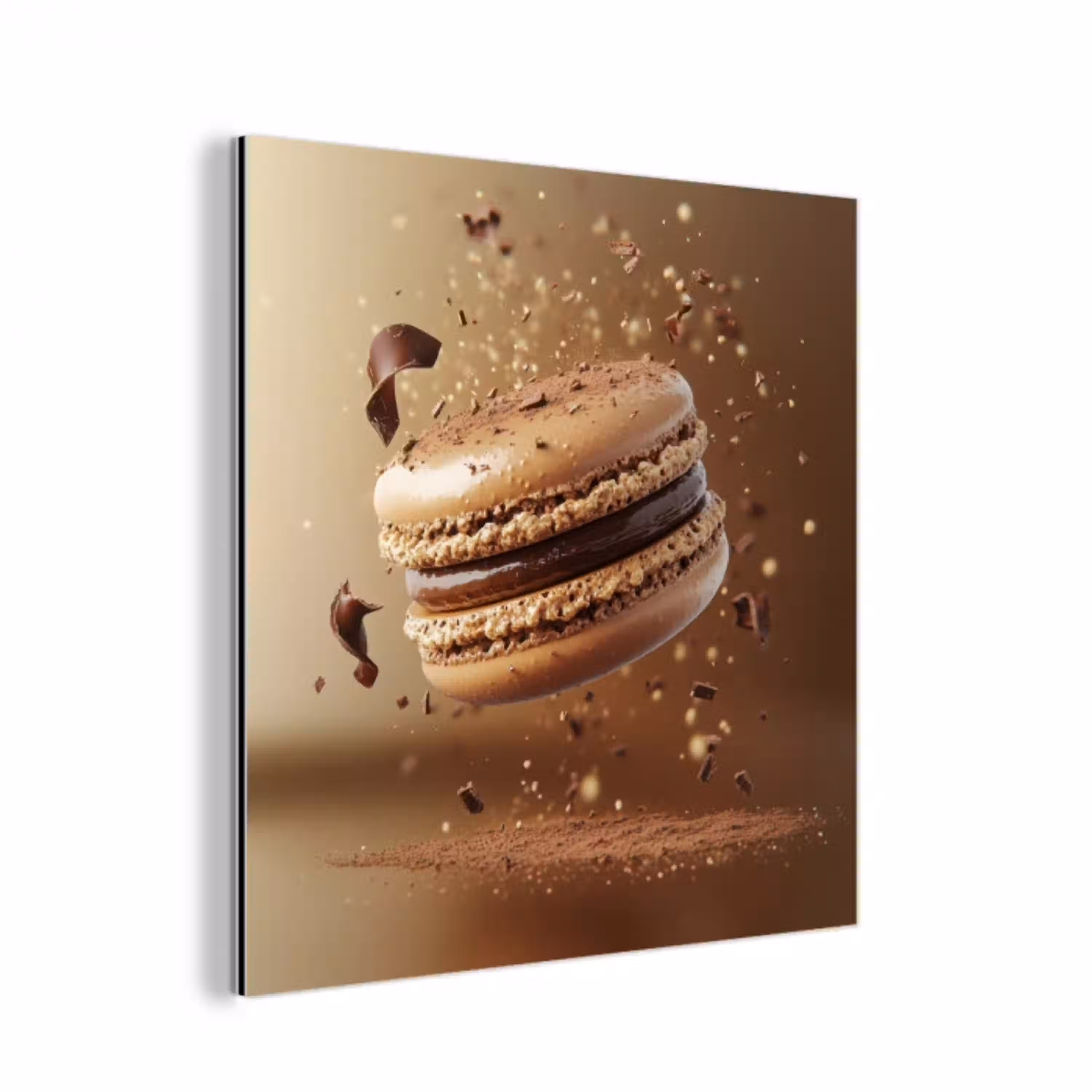 Chocolade - Macarons - Eten - Snoep aluminium wit klein -3d