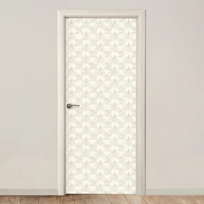 Patroon - Bloemen - Beige deurposter klein 289 -3d_beige