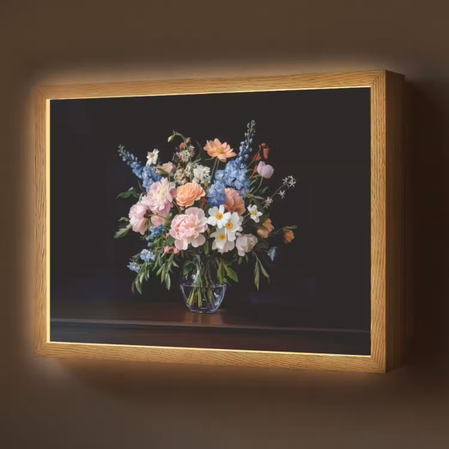 Lightbox - Wandlamp - Pastel - Bloemen - Glazen - Vaas