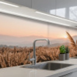 Gras - Veld - Zon - Natuur keuken achterwand 2 middel -3d_schuin