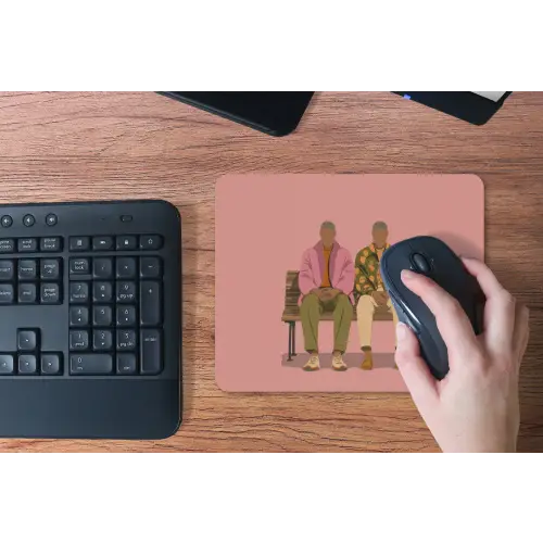 Illustratie - Bankje - Personen - Minimalistisch muismat rubber klein -toetsenbord