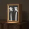 Struisvogels - Halzen - Zwart - Minimalistisch Light Box met kabel (Tafellamp) klein -z3d_website