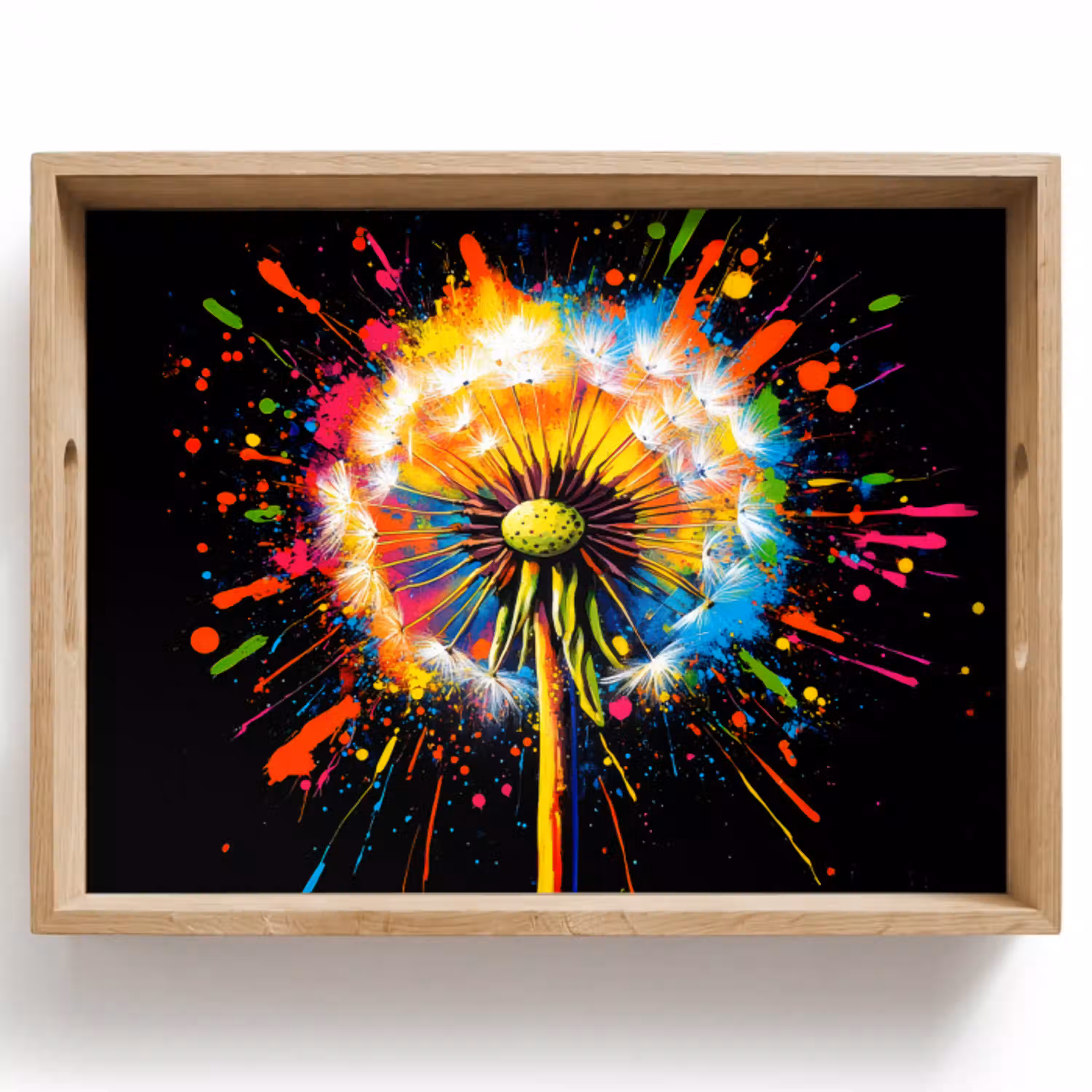 Paardenbloem - Graffiti - Kleurrijk - Bloemen - Natuur Dienblad Rechthoek middel -z3d_shopping