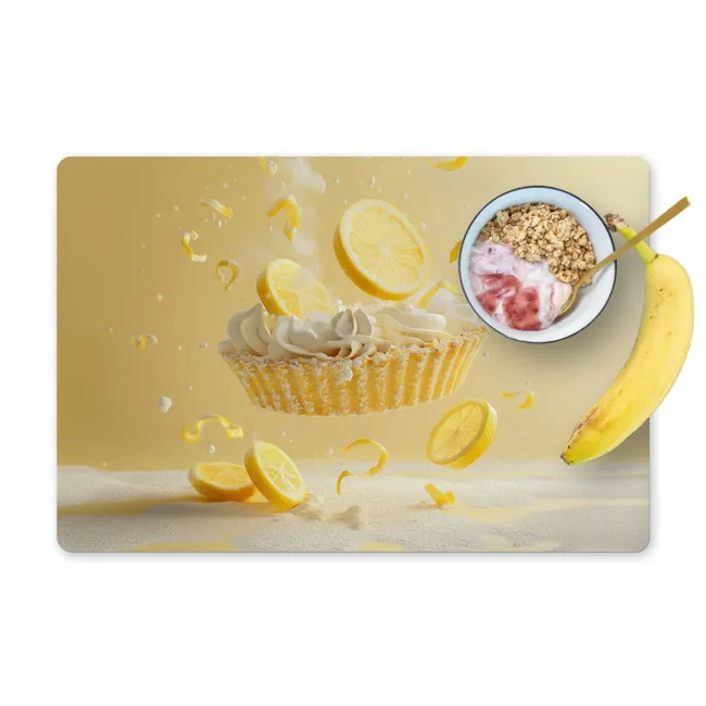 Citroen - Taart - Eten - Geel Placemat vinyl groot -zzzproduct_Kitchenyeah-website