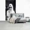 Zonnebril - Vrouw - Zwart - Wit fotobehang vinyl groot -slaapkamer