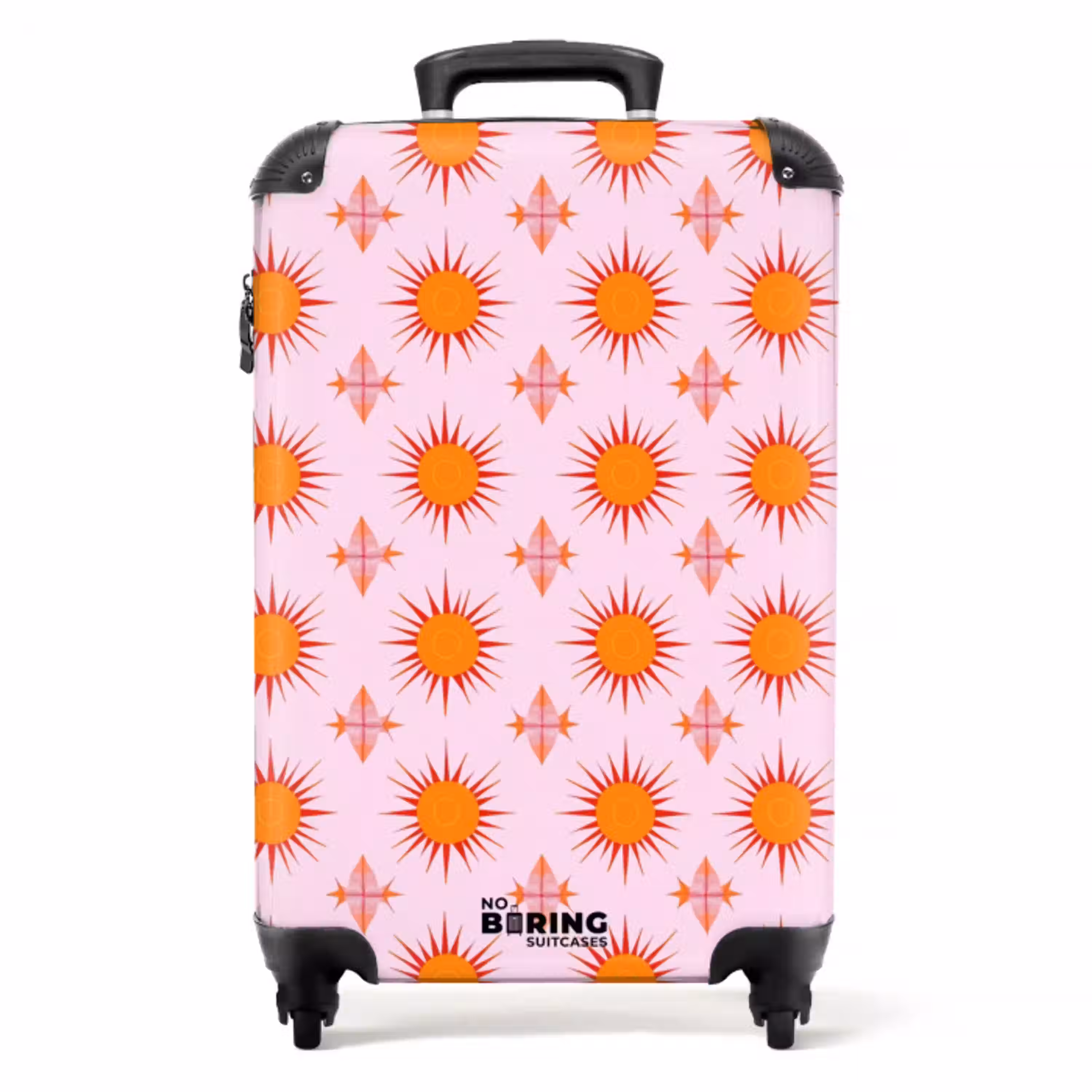 Zon - Patroon - Roze NBS - Handbagage koffer - Volwassenen Unisex middel -productfoto_recht