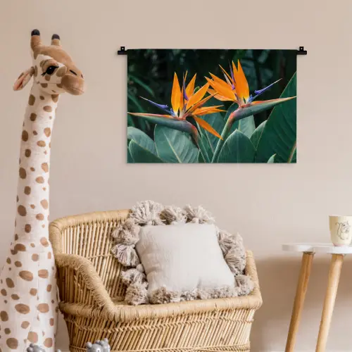 Paradijsvogel - Bloem - Exotisch Wandkleed katoen klein -wsfeer5_kind