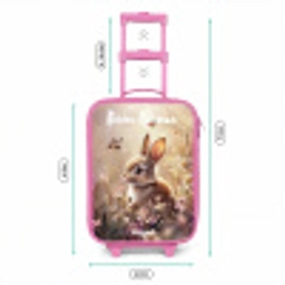 Konijntje - Bruin - Bloemen - Vlinders Kinderkoffer - Roze klein -productfoto_formaten
