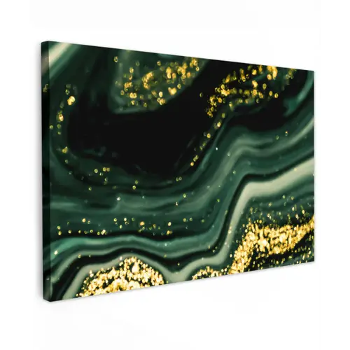 Marmer - Goud - Glitter - Groen - Marmerlook - Luxe canvas 2cm klein -z3d
