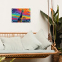 Giraffe - Savanna - Lucht - Gekleurd tuinposter los doek klein -sfeer7