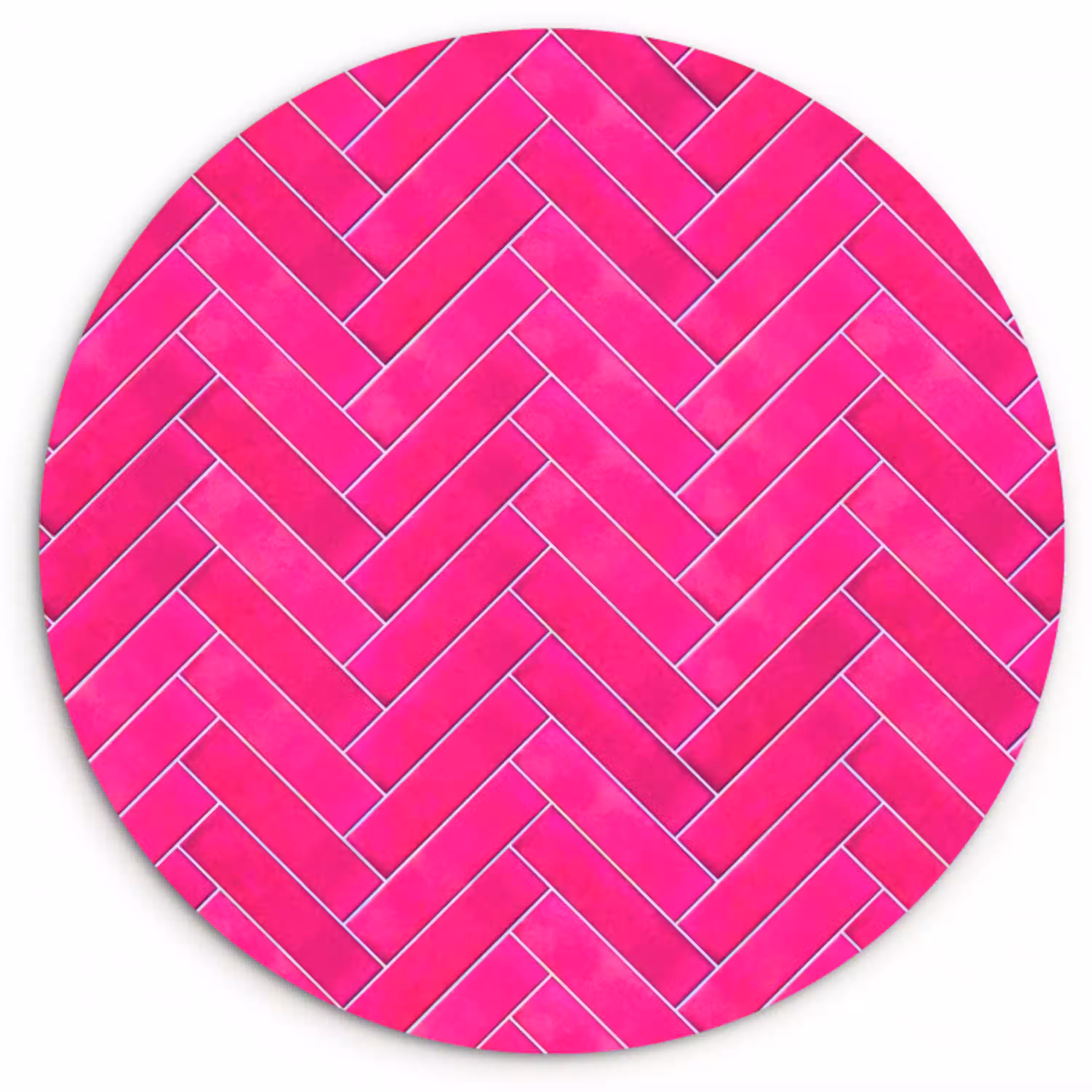 Visgraat - Wandtegel - Fuchsia - Roze Wandcirkel kunststof plaat 5mm dik klein 188 -3d