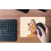 Illustratie - Mascara - Vrouw - Geel muismat rubber klein -toetsenbord