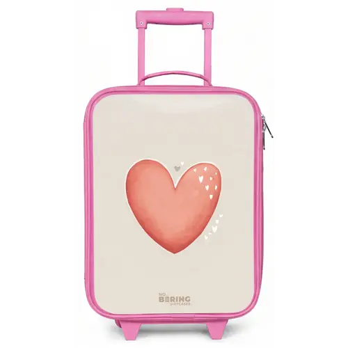 Rood hart op een beige achtergrond Kinderkoffer - Roze klein -zz3dotto