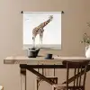 Giraffe - Dieren - Witte achtergrond - Kinderen - Jongen - Meisje Wandkleed katoen klein -sfeer6