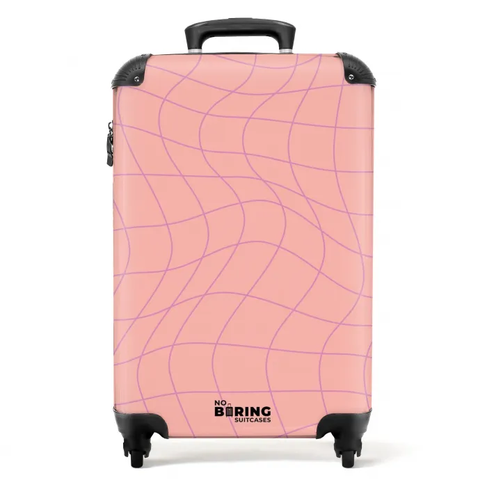 Abstract - Roze line-art NBS - Handbagage koffer - Kinderen Unisex middel -productfoto_recht