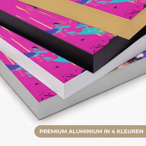 Vrouw - Portret - Abstract - Paars Textielframe zwart klein -USP_kleurenNL