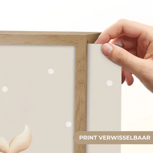 Walvis - Minimalistisch - Bloemen - Stippen Light Box met batterij (Wandlamp kind) middel -USP_websiteprintNL