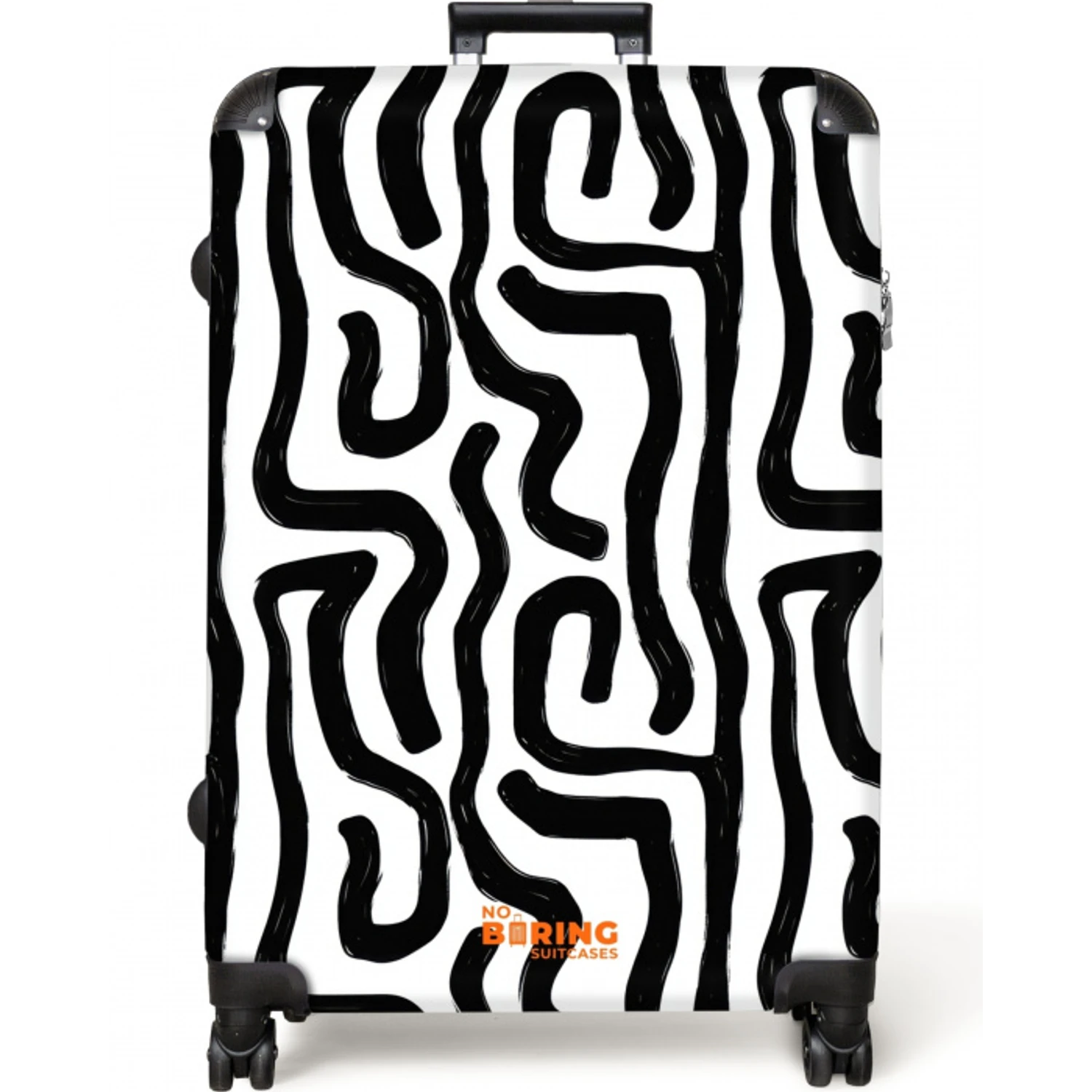 Modern - Lijnen - Zwart NBS - Large koffer - Volwassenen Unisex groot -zzzzzzzzkaufland2