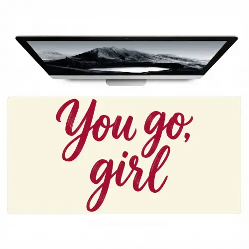 you go girl - Rood - Wit Muismat XXL klein -zzz3d