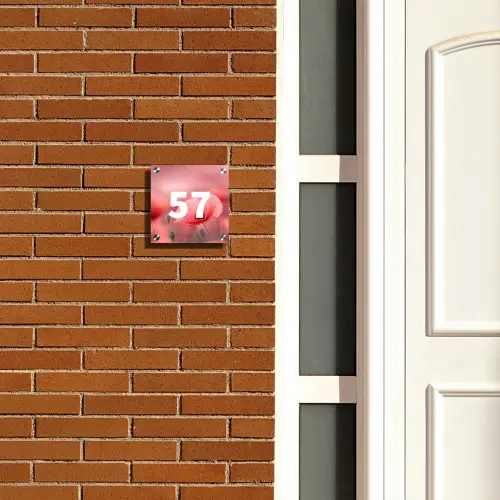 Klaproos  - Traditioneel Naambord Vierkant klein -sfeer3-XS