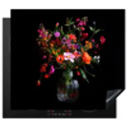 Boeket - Veldbloemen - Vaas Inductie beschermer vinyl 3mm middel -3d