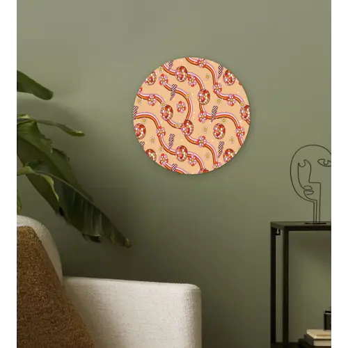 Disco - Patroon - Lijnen Wandcirkel kunststof plaat 5mm dik klein 188 -sfeer3