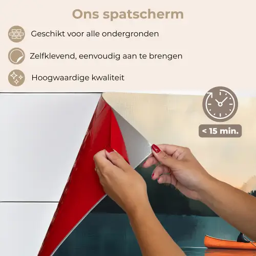Bossen - Meer - Kano - Oranje keuken achterwand spatscherm klein -spatscherm_NL