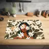 Illustratie - Vrouw - Madeliefjes - Wit Inductie beschermer vinyl 3mm klein -sfeer5