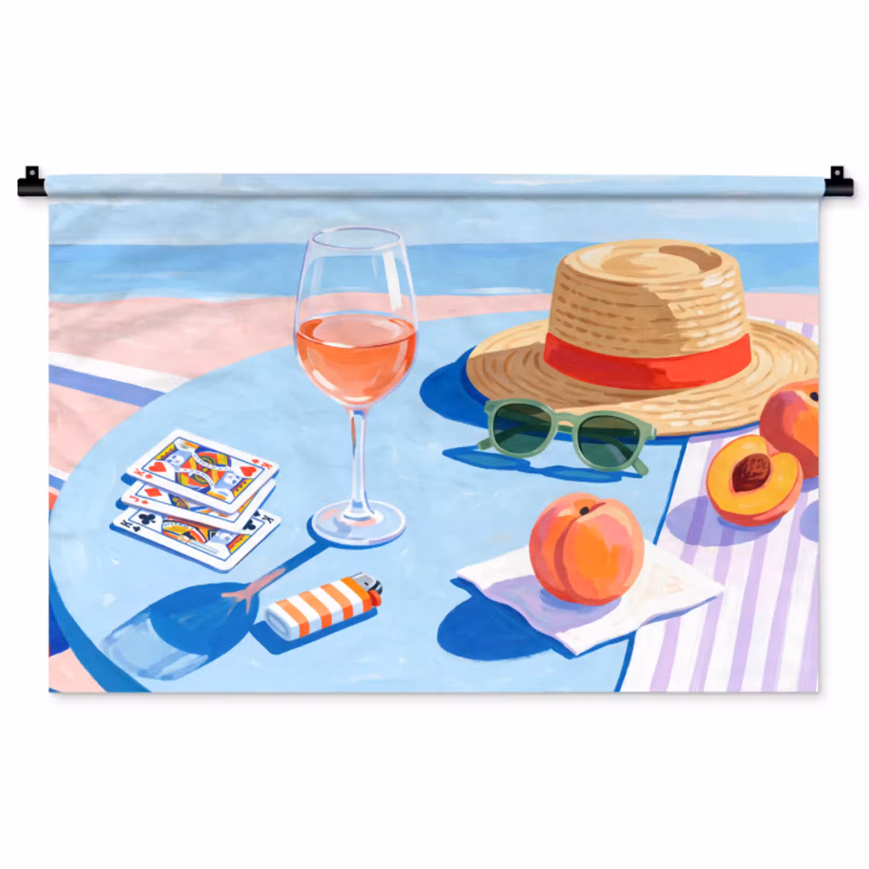 Strand - Picknick - Zomer Wandkleed katoen middel -zz3d