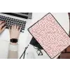Doolhofpatroon - Roze - Wit - Abstract laptophoes neopreen klein 279 -bureau