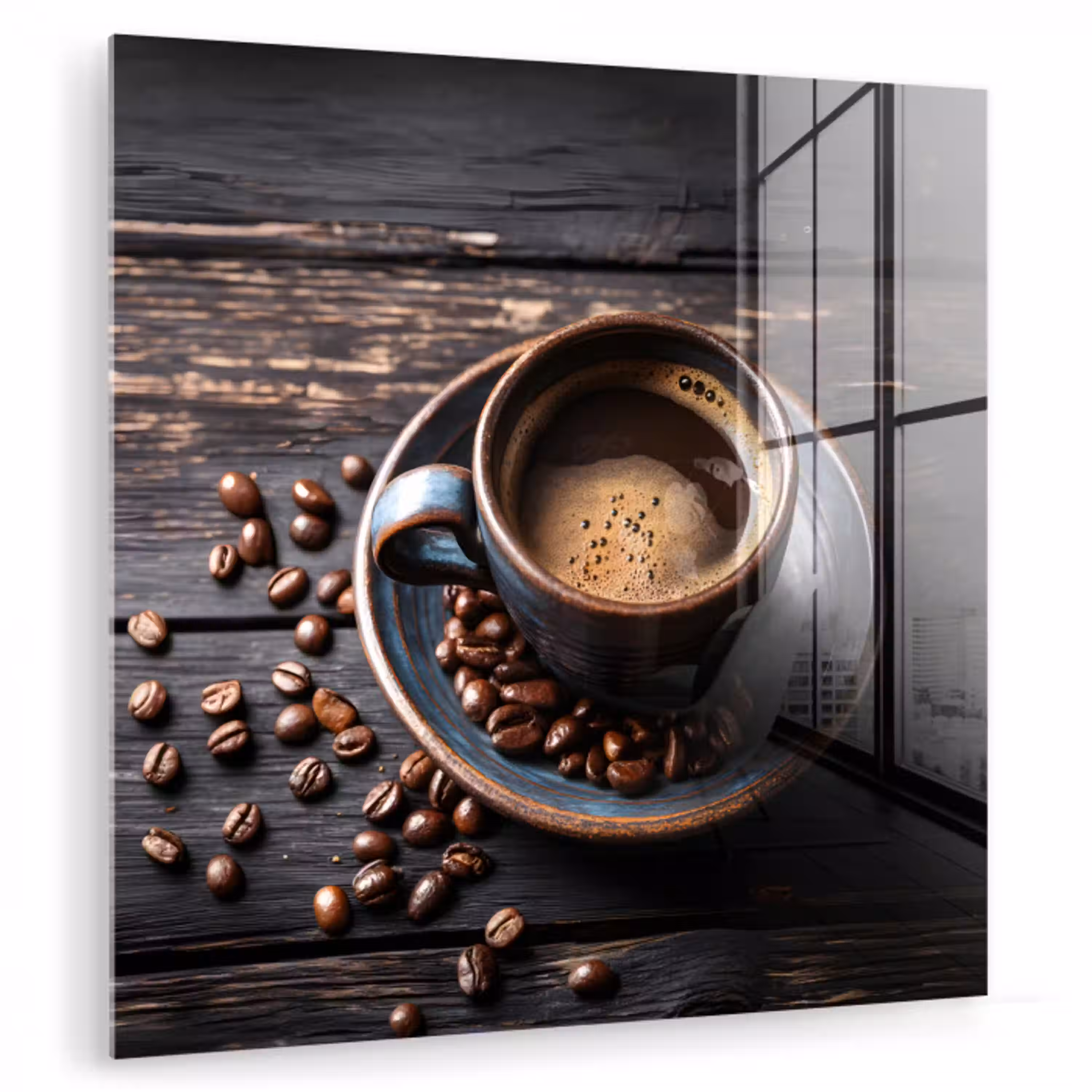 Kop - Koffie - Hout - Bonen plexiglas 5mm klein -zzzproduct_nieuw