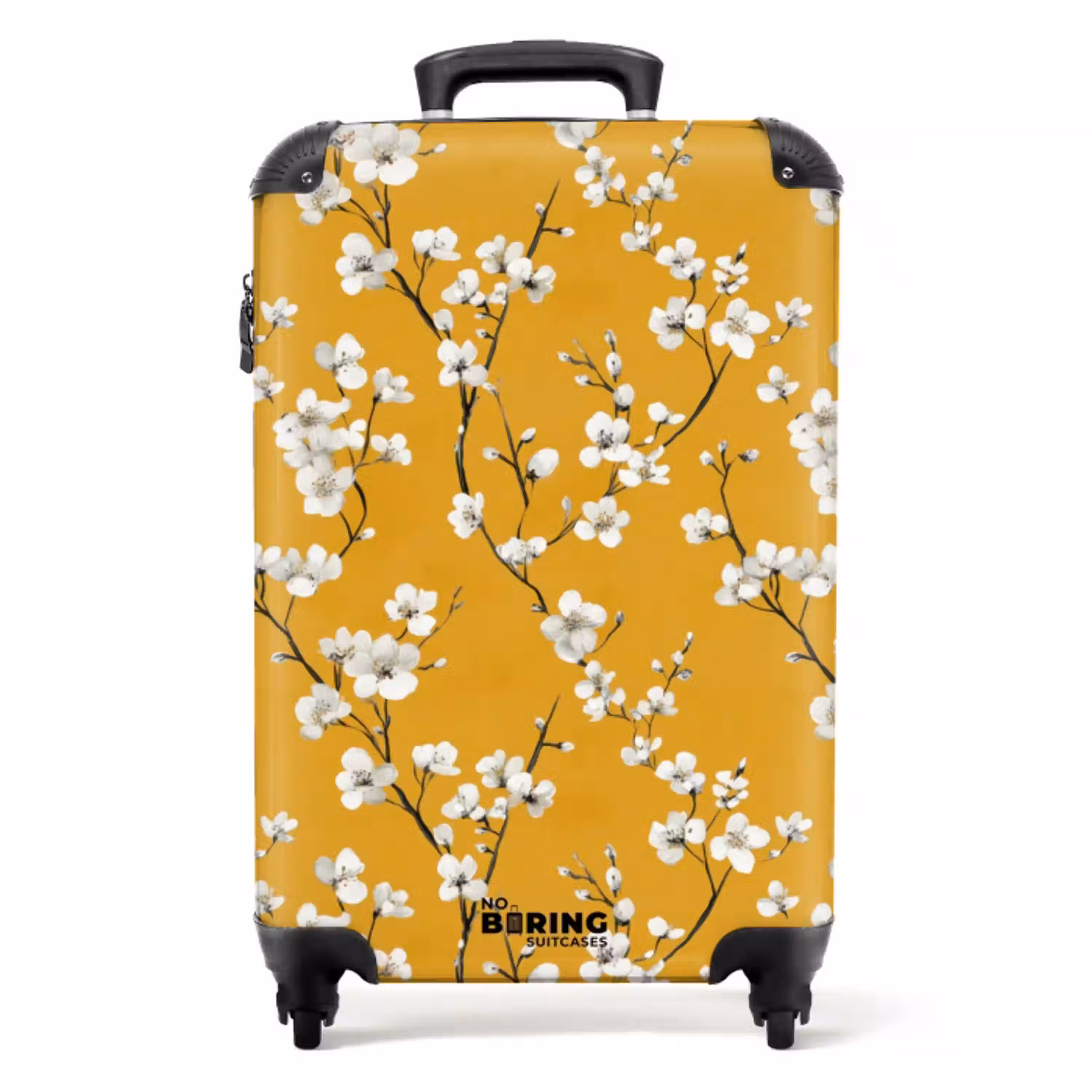 Bloesemtak - Aquarel - Geel NBS - Handbagage koffer - Volwassenen Unisex middel -productfoto_recht