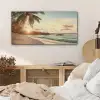 Strand - Palmbomen - Oceaan - Zonsondergang PET vilt middel -sfeer3