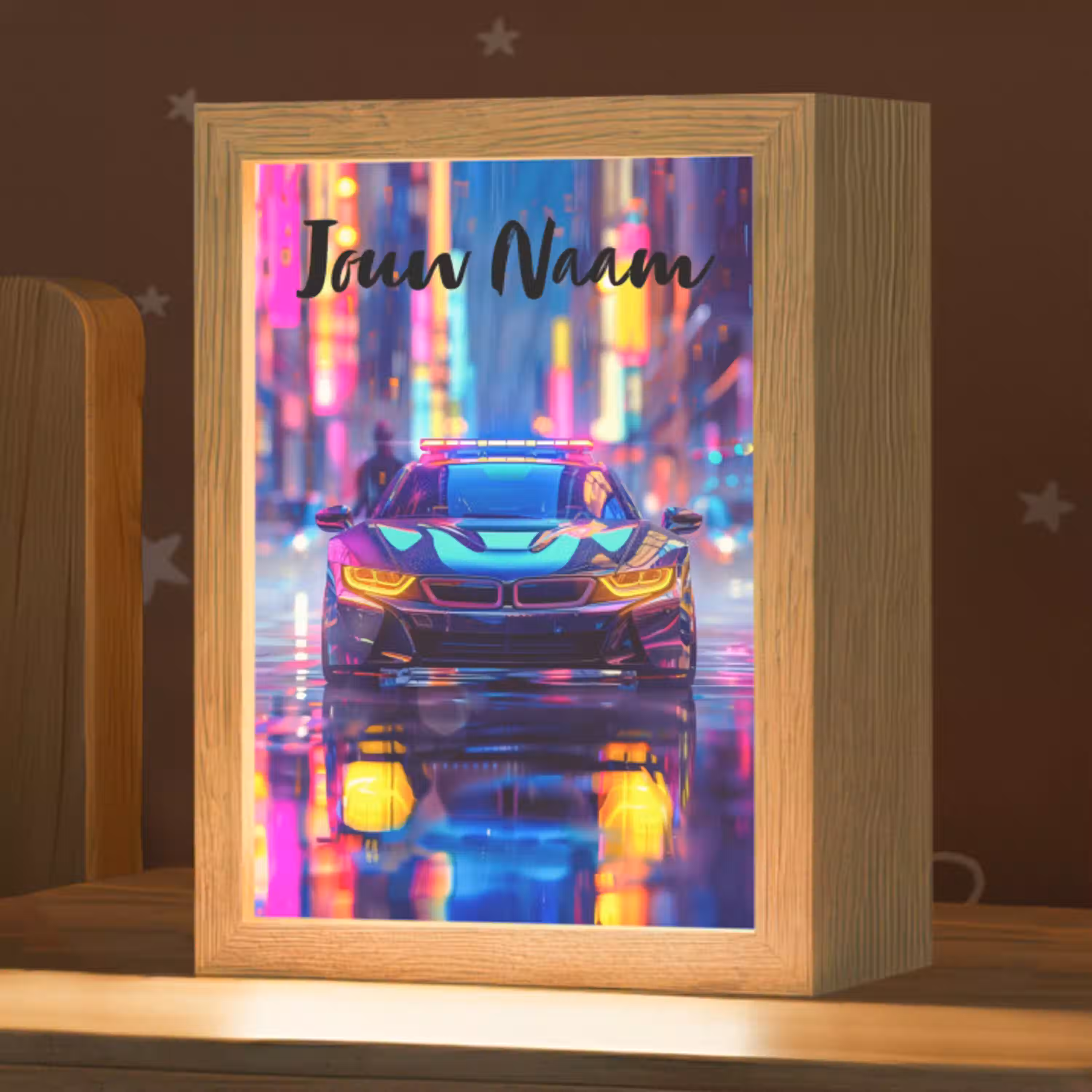 Auto - Politie - Stad - Jongens - Kleurrijk Light Box met kabel (Kinderlampje) klein -zzz_3d_website