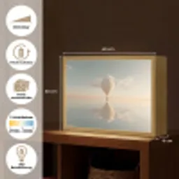 Luchtballon - Wolken - Water - Blauw Light Box met batterij (Wandlamp) middel -USP_websiteoverzichtDE