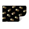 Macarons - Patroon - Goud - Zwart Muursticker klein -3d
