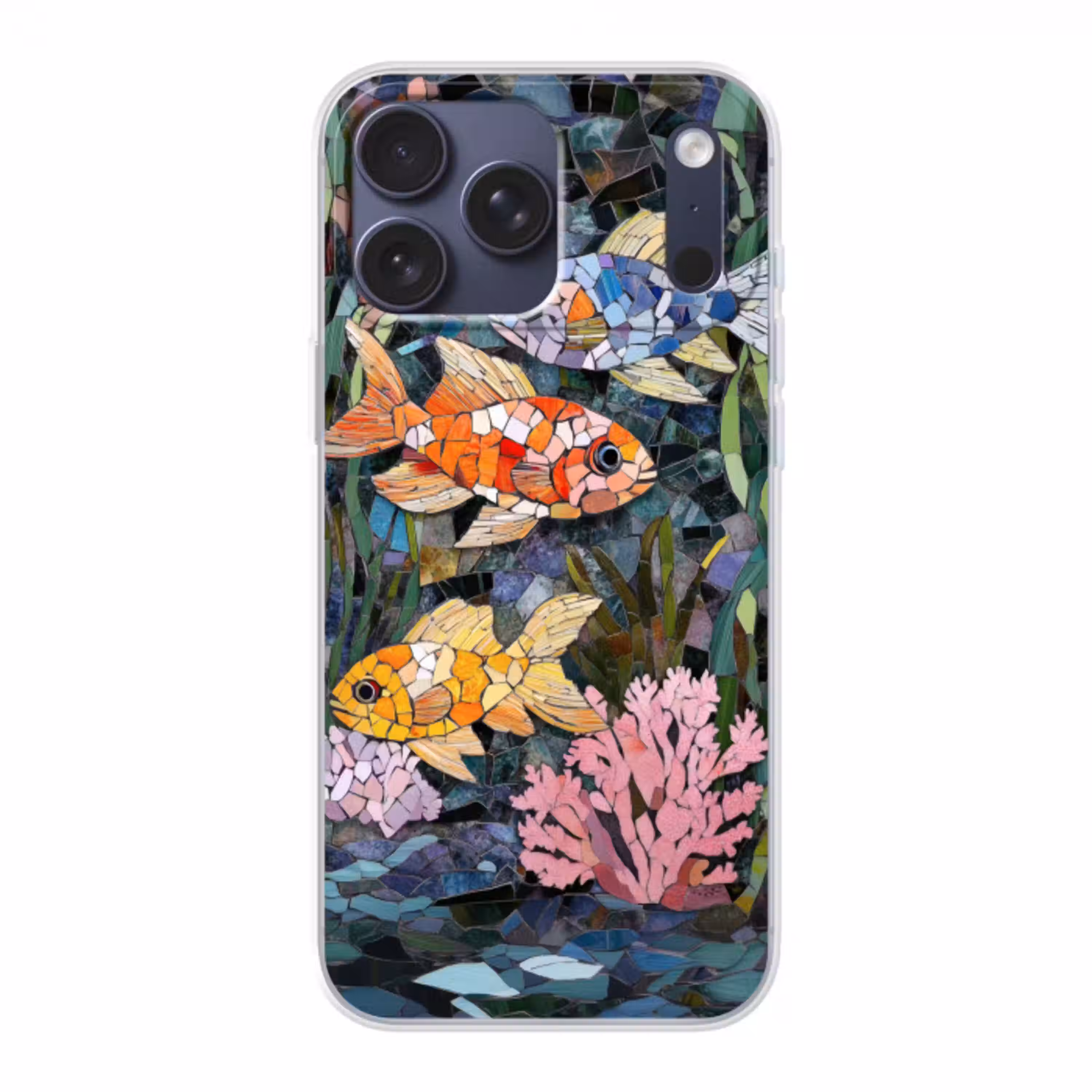 Vissen - Koraal - Zee - Mozaïek Telefoonhoesje iPhone 17 Pro Max klein -3d